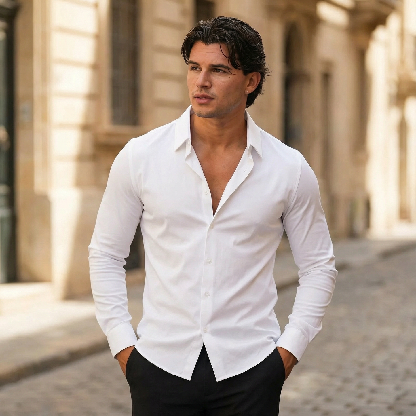 TrustFit Camisa AntiArrugas Blanco