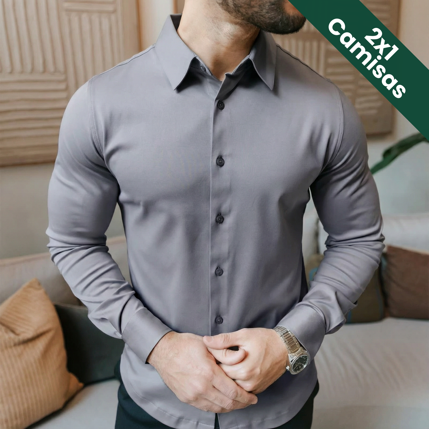 PACK 2x1 TrustFit Camisa AntiArrugas